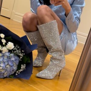 Rhinestone boots tall